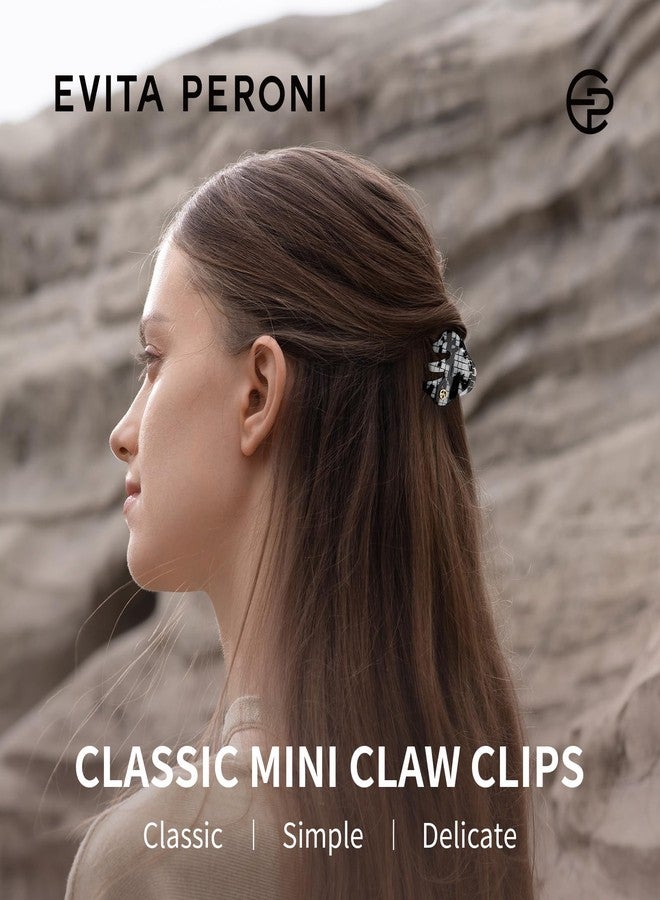 EVITA PERONI Small Hair Clips, Mini Hair Clip for Hair, Little Tiny Claw Clips for Women Girls Half Updo, Black and White - Image 2